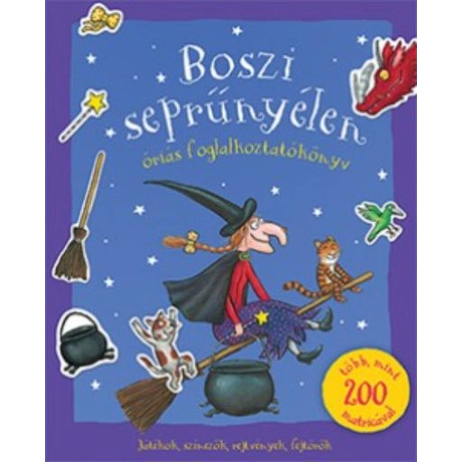 Boszi seprűnyélen - Óriás foglalkoztató /Játékok, színezők, rejtvények, fejtörők (Foglalkoztató