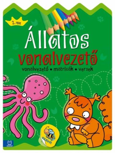 Állatos vonalvezető 2. rész /Vonalvezető - matricák - versek (Foglalkoztató)