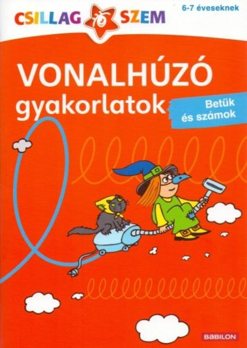 Vonalhúzó gyakorlatok: Betűk és számok - piros /Csillagszem (Birgit Fuchs)