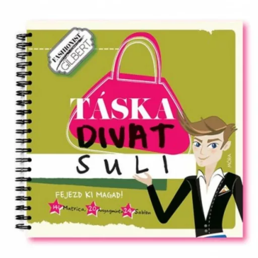 Táska divat suli /Fejezd ki magad! /141 matrica 20 anyagminta 24 sablon (Foglalkoztató)