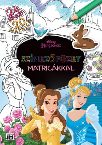 Színezőfüzet matricákkal - Disney-hercegnők