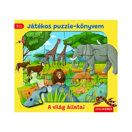 Játékos puzzle-könyvem - A világ állatai - Steffi Korda