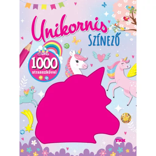 Unikornis színező - 1000 strasszkő