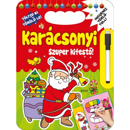 Karácsonyi szuper kifestő - Töltsd ki és Töröld le! - Elektra team (piros)