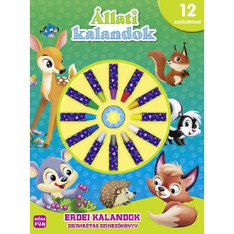   Állati kalandok - Erdei kalandok - Zsírkrétás színezőkönyv