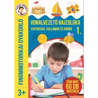   Vonalvezető rajzolóka 1. - Egyenesek, hullámok, körök - Finommotorikai gyakorló - Több mint 60 db matrica